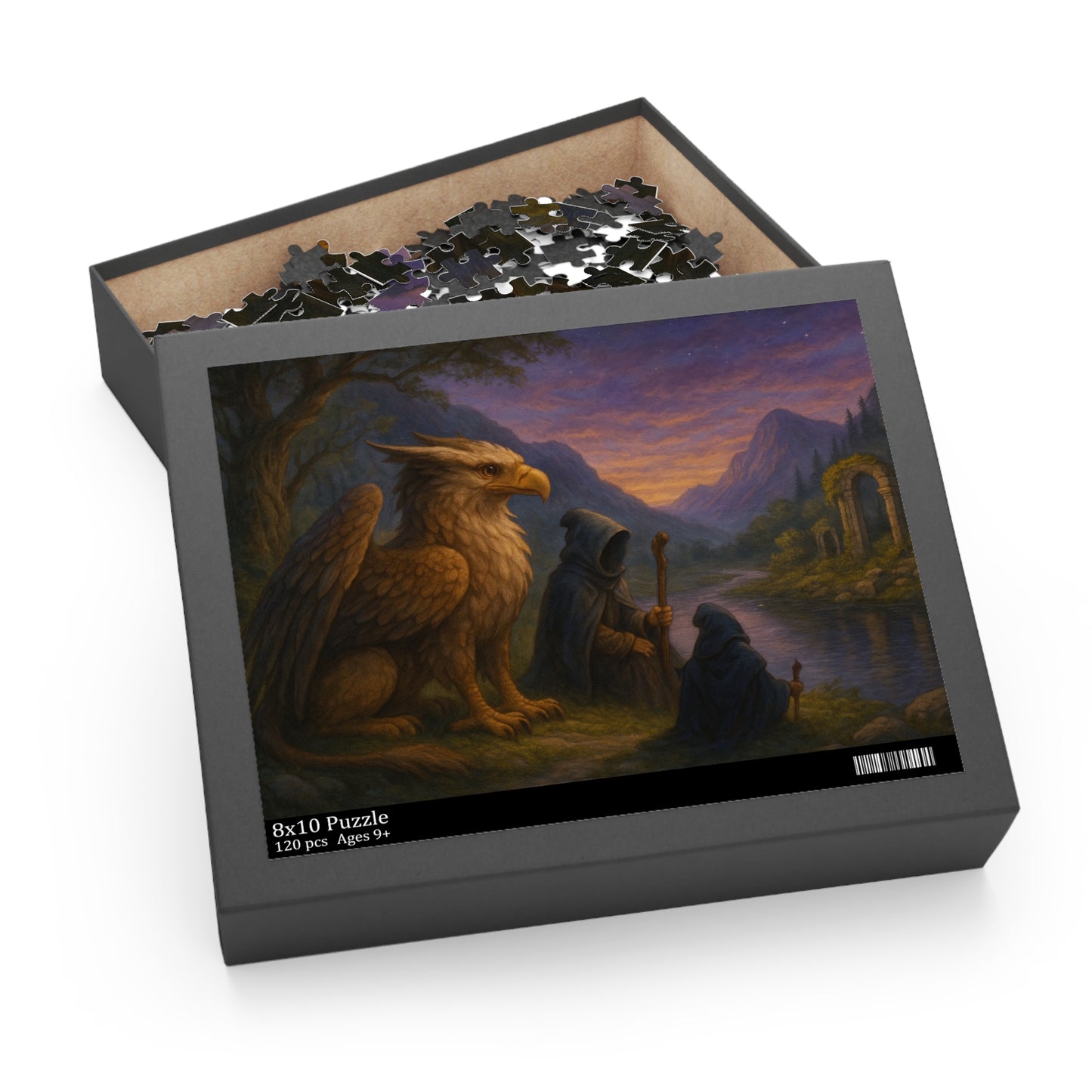 Enchanted Valley: Griffin and Mage at Twilight Puzzle