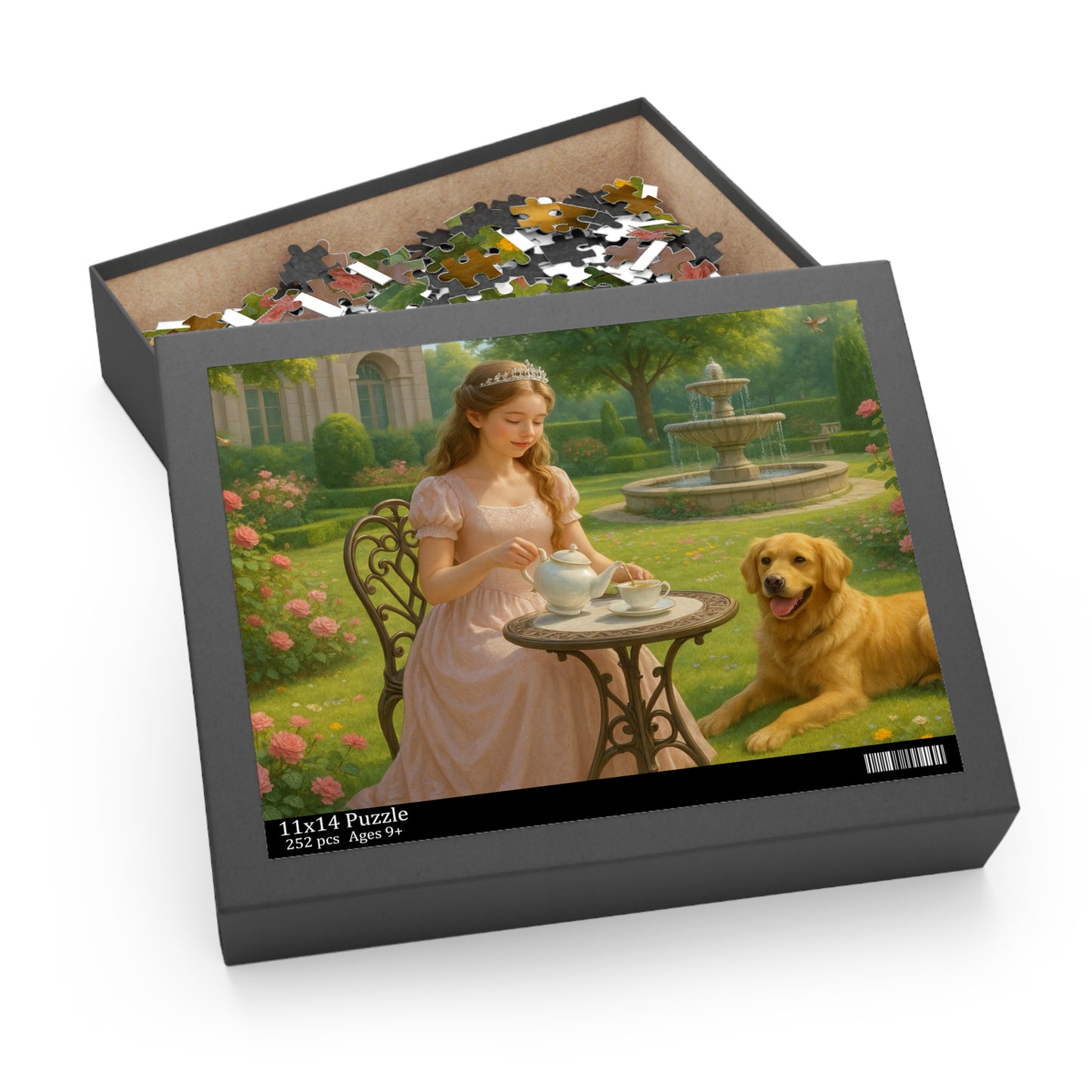 Charming Garden Princess Tea Party Puzzle - Perfect Gift for Princess Dog Lovers