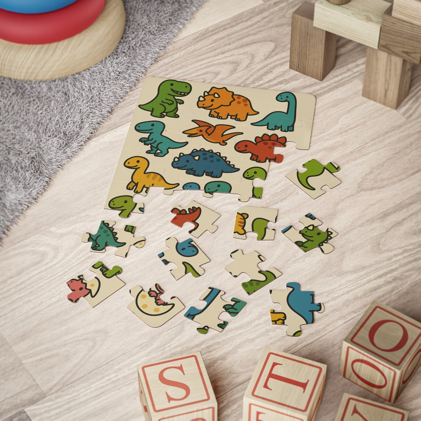 Colorful Dinosaur Puzzle for Kids - 30-Piece Fun Educational Toy