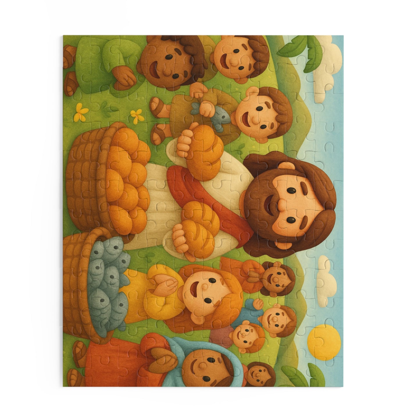 Jesus multiplying the bread and fish