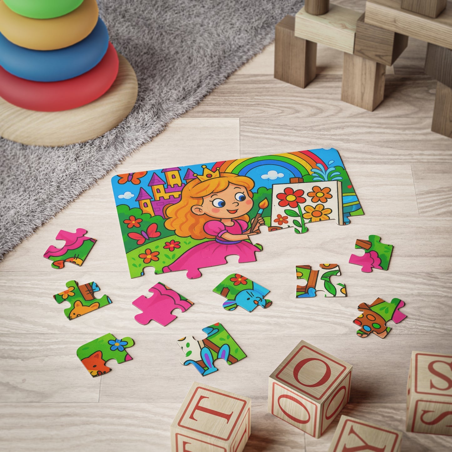 30-Piece Kids' Puzzle - Colorful Princess Scene for Fun Learning