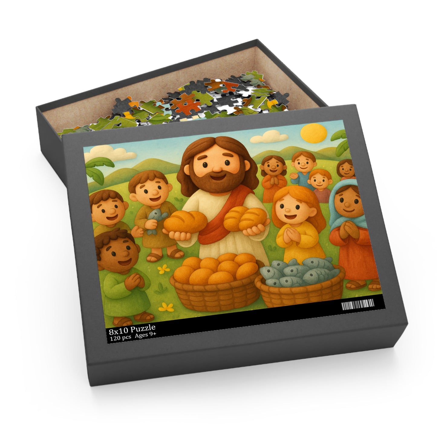 Jesus multiplying the bread and fish