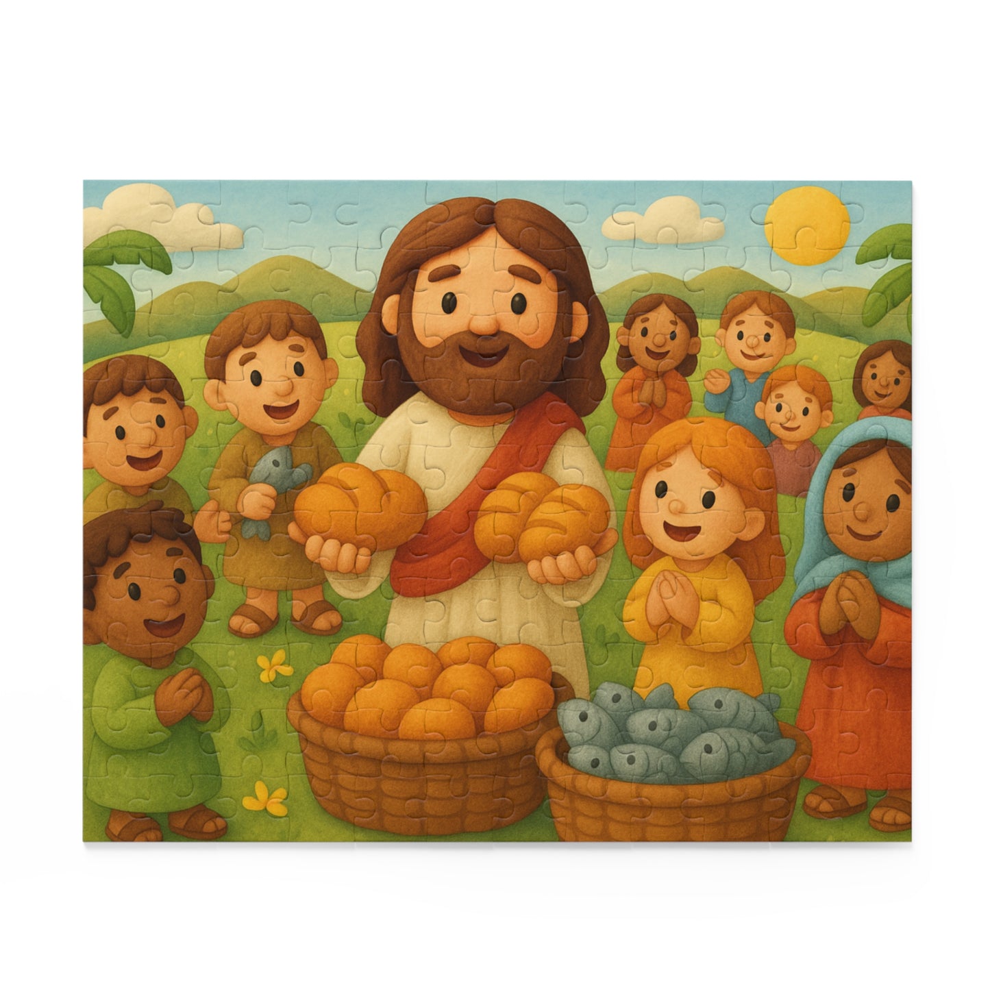Jesus multiplying the bread and fish