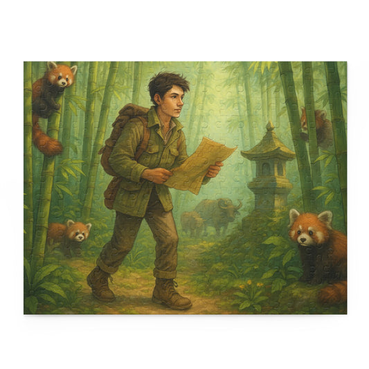 Explorer Boy in a Bamboo Forest