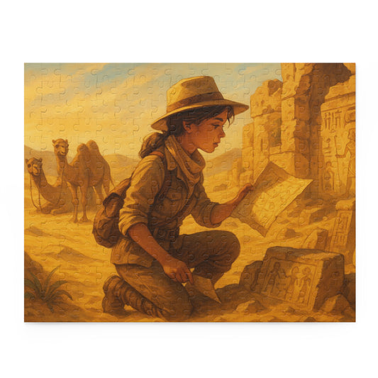 Explorer at Desert Ruins