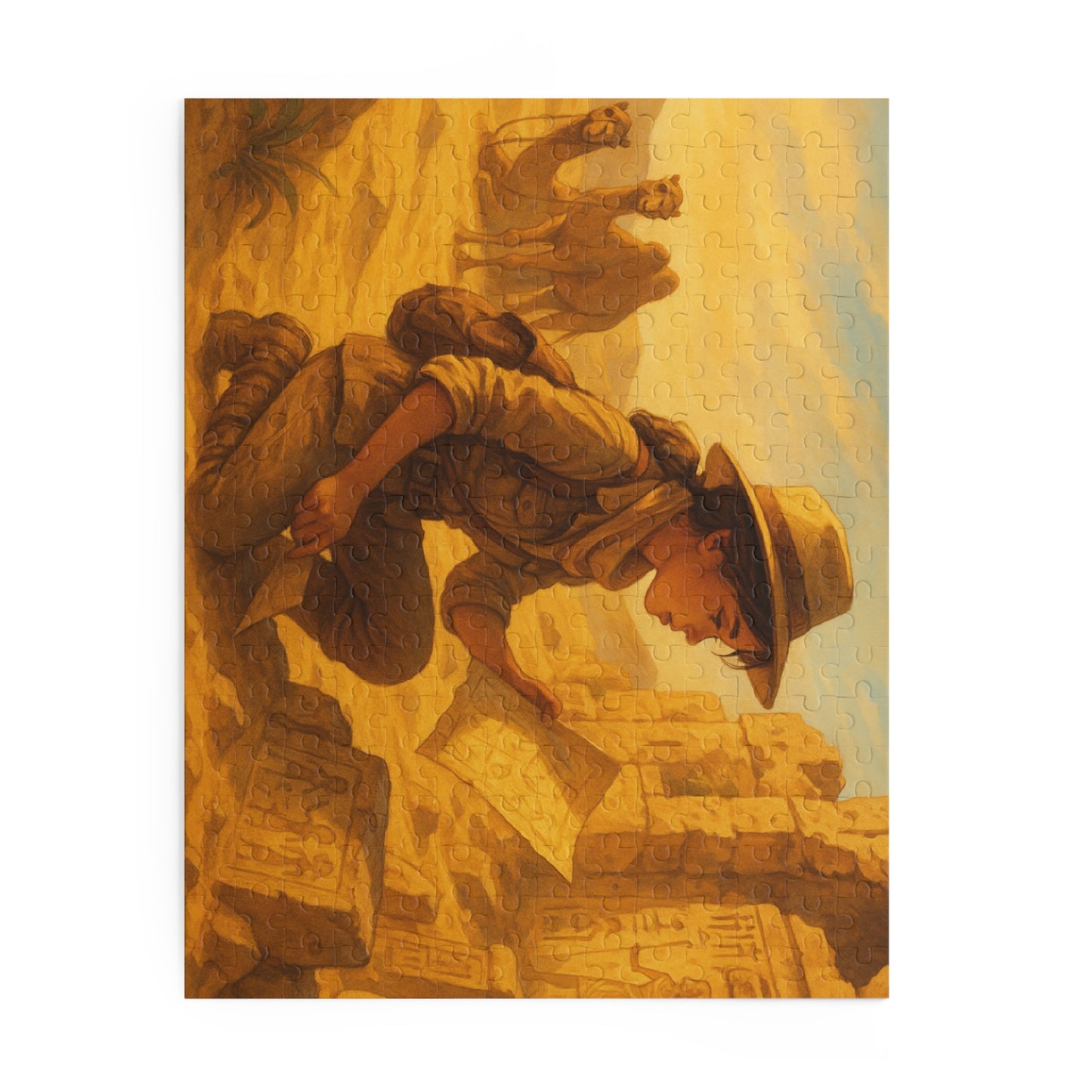 Explorer at Desert Ruins